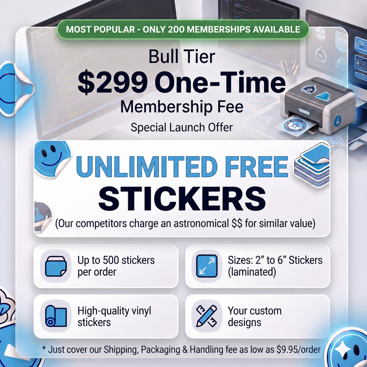 FREE Stickers For Life Membership - Limited Offer!