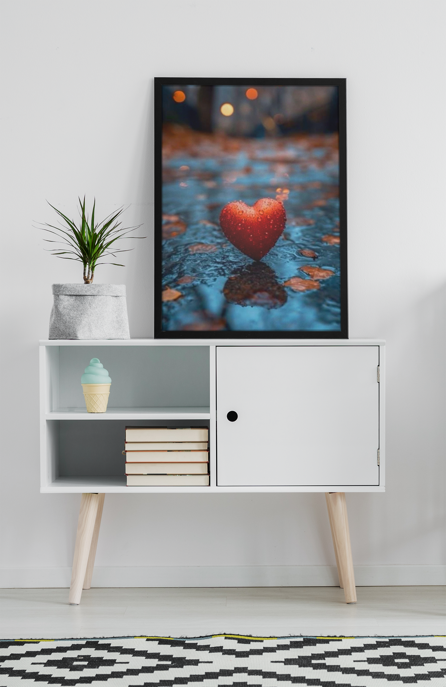 Heart in the Rain – Emotional Romance Canvas Print
