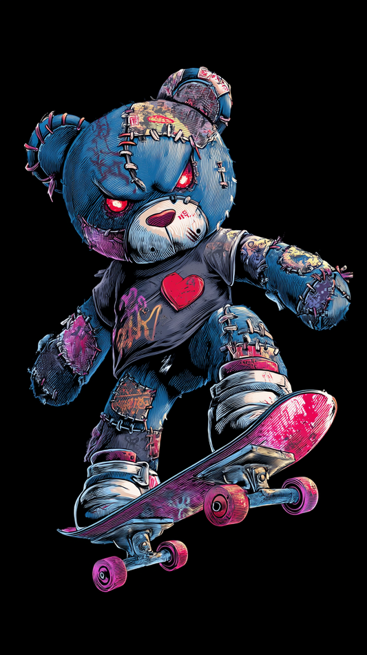 Rebel Bear on Board – Urban Graffiti Canvas Print